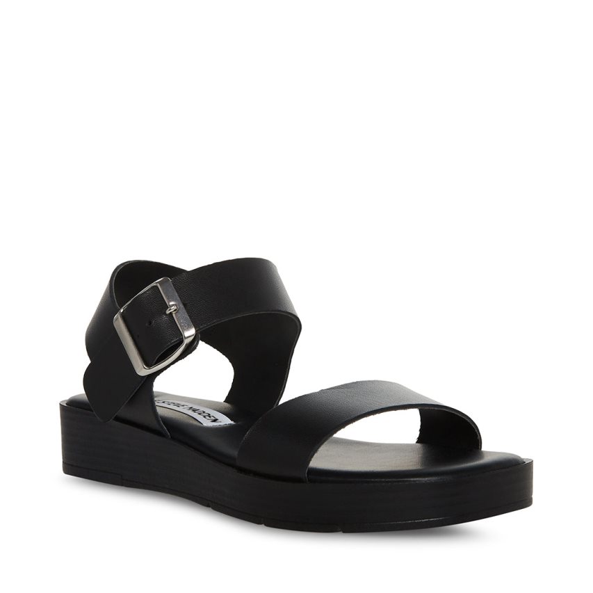 Sandalias de Plataforma Steve Madden Keenan Cuero Mujer Negras | ES DVE902